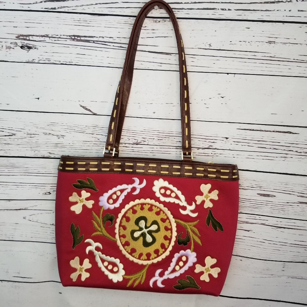 Susan Lucci gorgeous embroidered red purse